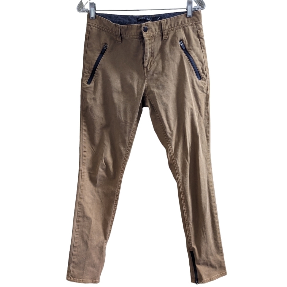Ninth Hall Trance Light Khaki Brown Pants Zipper Pockets Size 30X30 Stretch